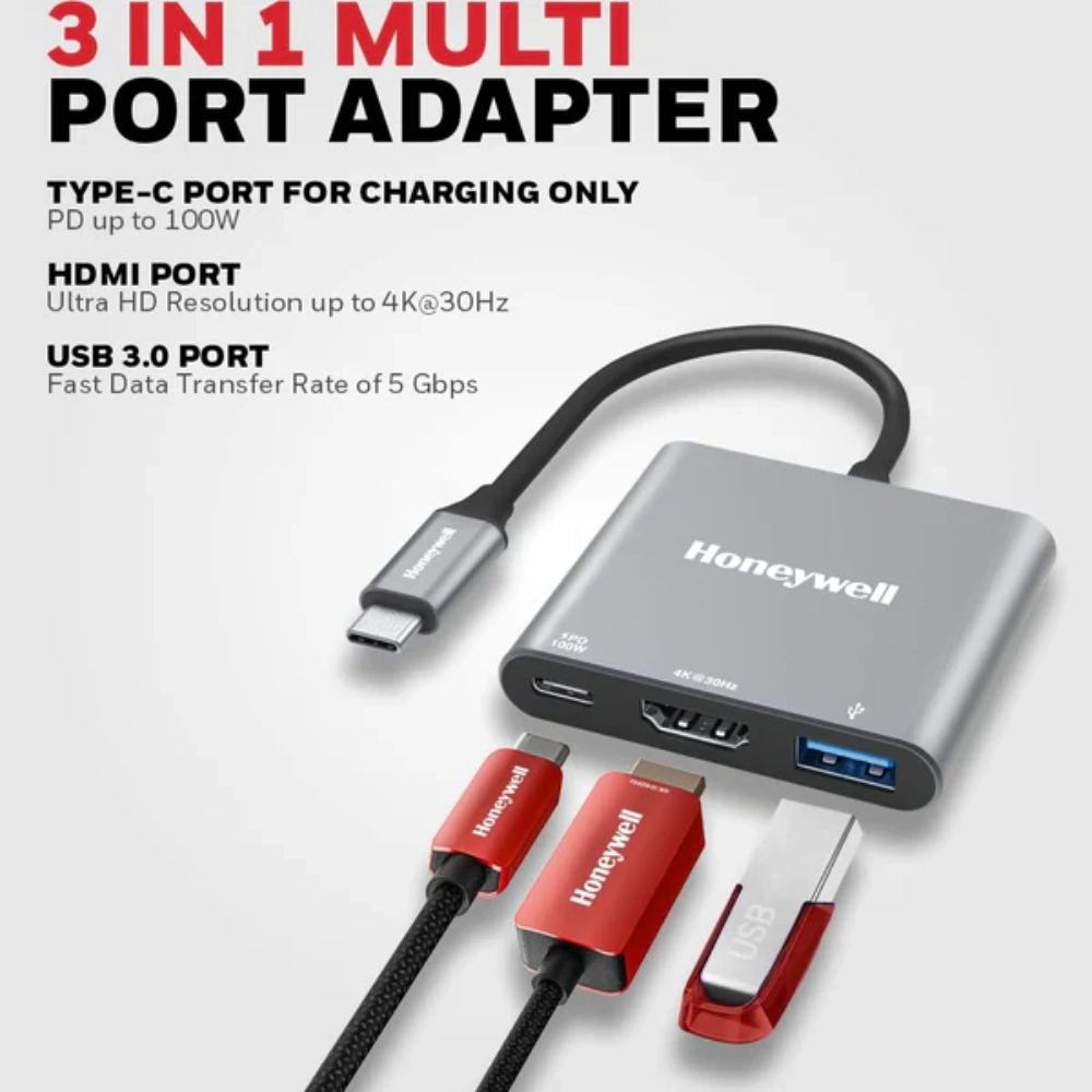 Honeywell Type C to HDMI with PD charging & USB 3.0 Converter (Open Box) view 2